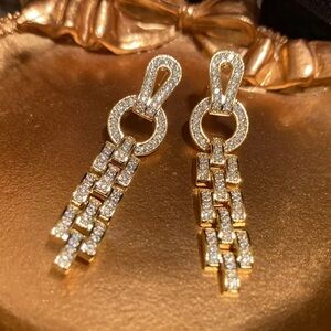 Anthropologie Gold and Silver Chain Earrings